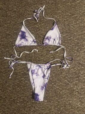 Purple Tie-Dye Triangle Bikini